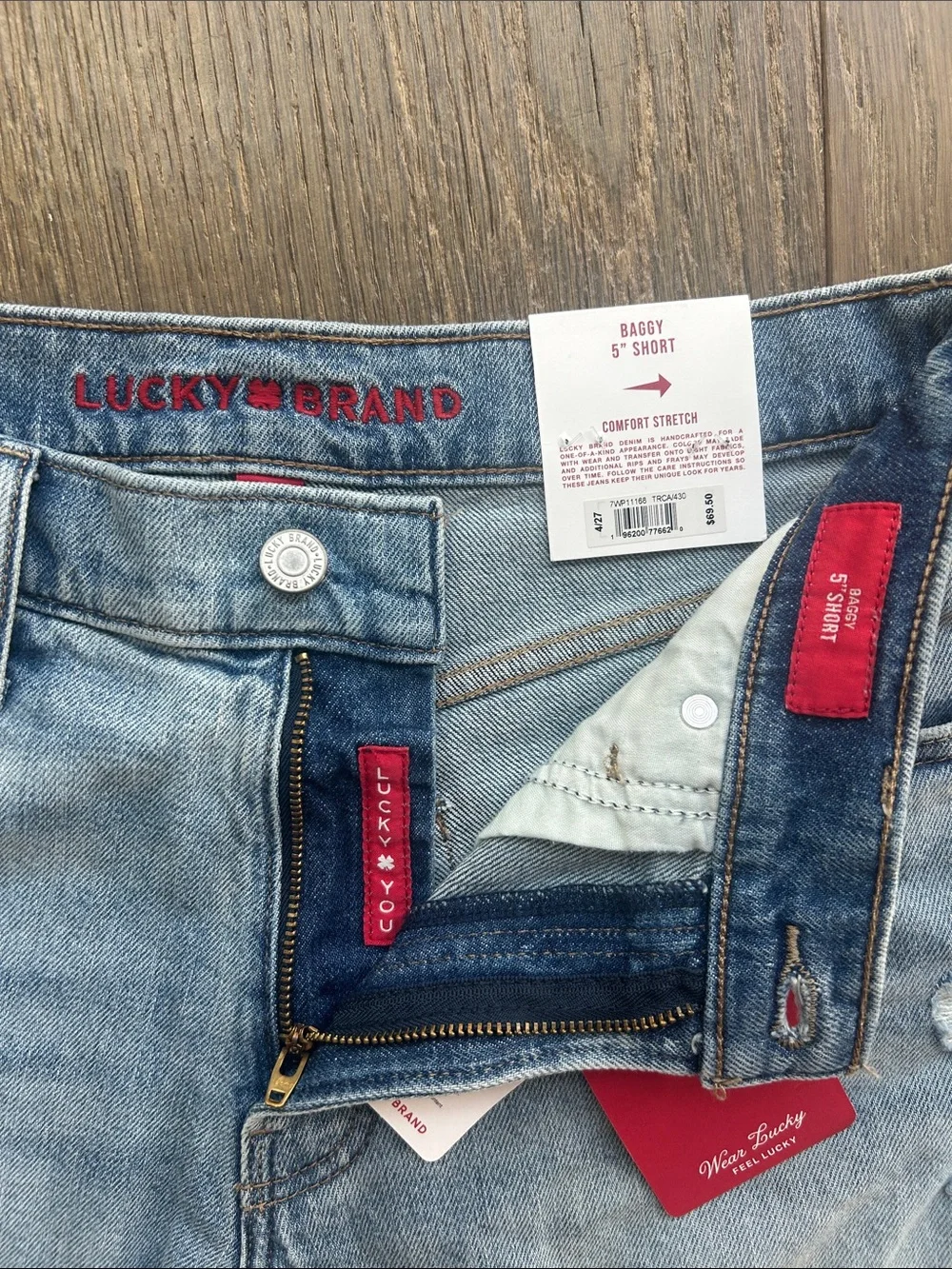 Lucky Brand Light Blue Distressed Denim Cutoff Shorts - Picture 2 of 6